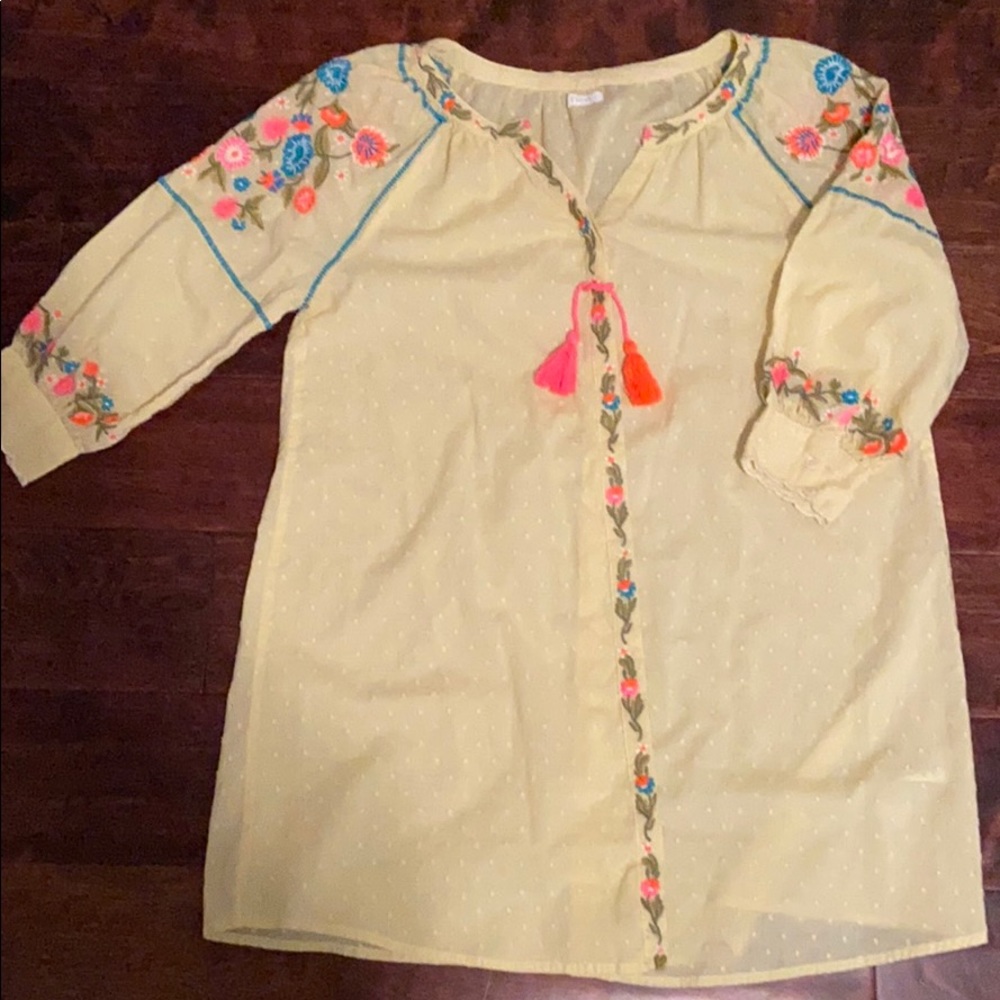 Adorable girls beach/pool button down dress.